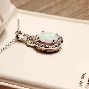 Opal Necklace w/Diamond accents NWOT